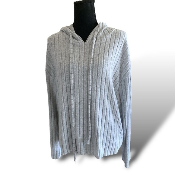 Vintage Wide Leg 2pc Ribbed Casual Lounging Tracksuit Grey XL - Picture 4 of 16